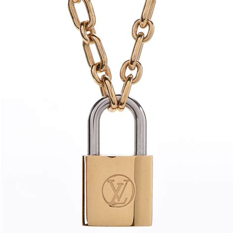 louis vuitton gold block necklace